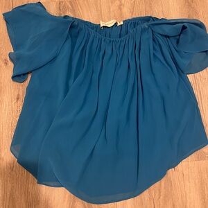 Bright blue off shoulder top